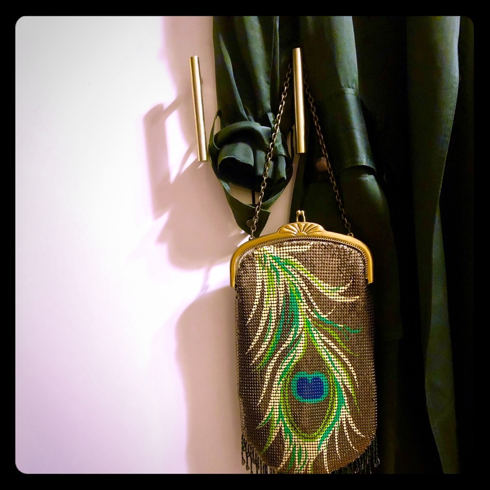 Whiting & Davis Peacock Flapper Chainmail Purse